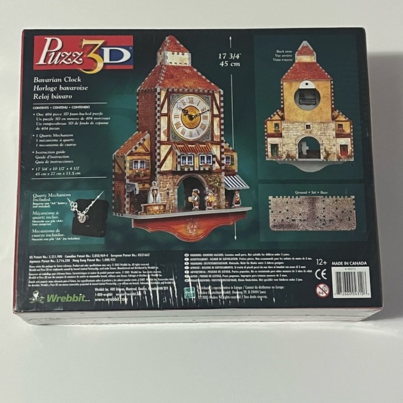 Vintage Puzz 3D Bavarian Clock Wrebbit Working Clock Jigsaw Puzzle / New / 2005 - Picture 5 of 8